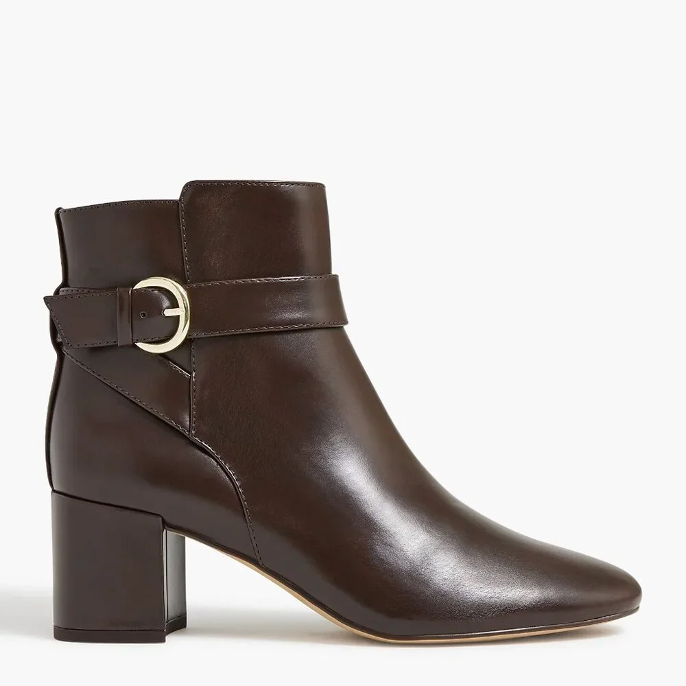 J. Crew Rustic Brown Heeled Buckle Boots/NIB/10M